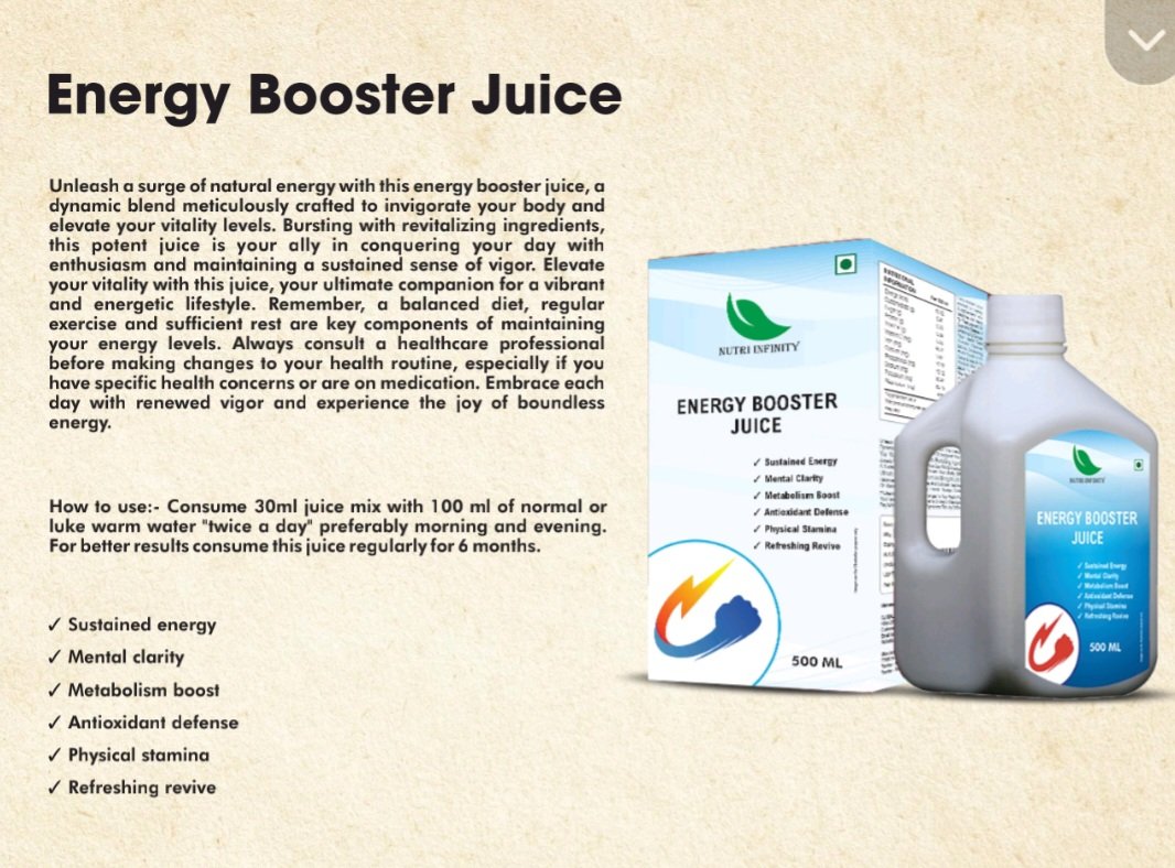 Energy booster juice vigour an